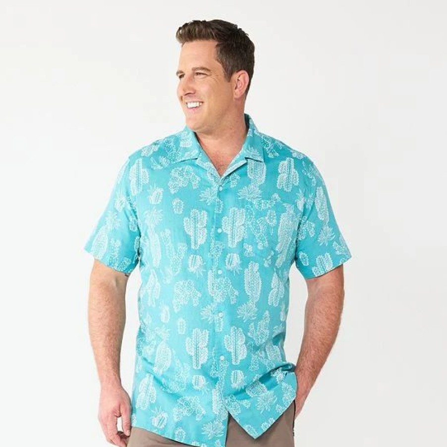 Mens * | Big & Tall Sonoma Goods For Life Camp Shirt