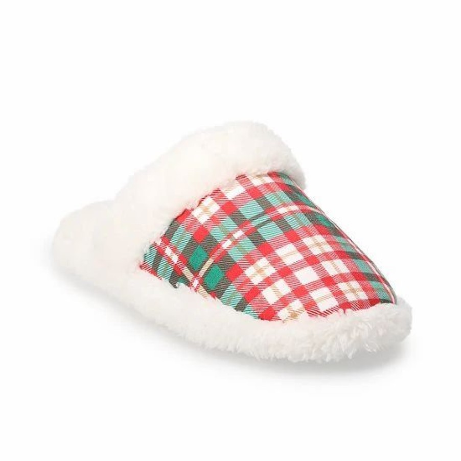 Womens * | Sonoma Goods For Life Women'S Jammies For Your Families Plaid Scruff Slippers