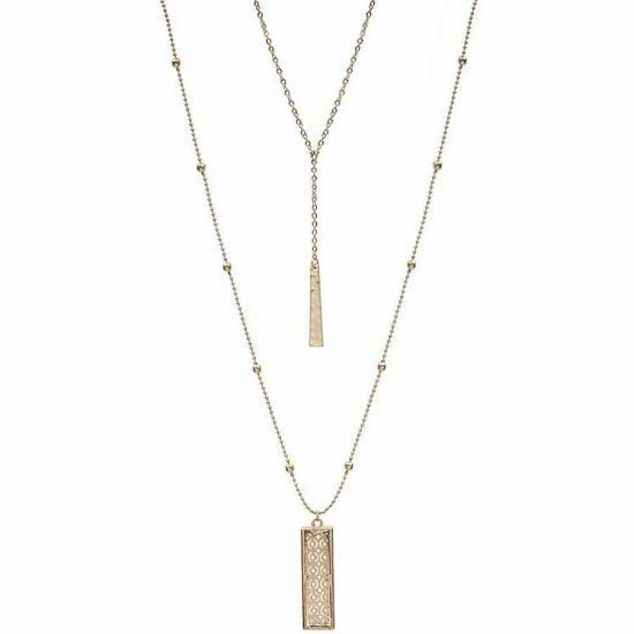 Womens * | Sonoma Goods For Life Rectangle Pendant High-Low Necklace