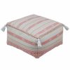 Furniture * | Sonoma Goods For Life Coral Striped Geo Indoor / Outdoor Square Pouf