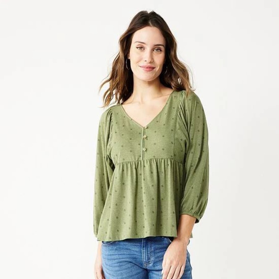 Mens * | Women'S Sonoma Goods For Life Volume Three Quarter Sleeve Top