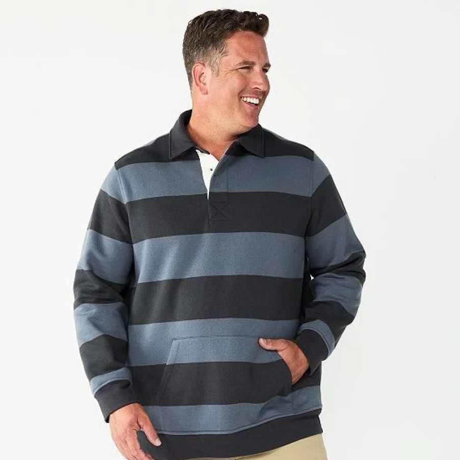 Mens * | Big & Tall Sonoma Goods For Life Fleece Rugby Shirt