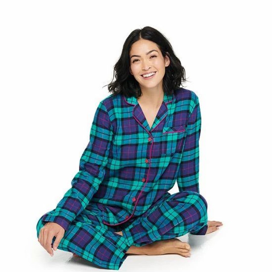 Mens * | Women'S Sonoma Goods For Life Flannel Pajama Shirt & Pajama Pants Set