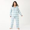 Mens * | Plus Size Sonoma Goods For Life Flannel Pajama Shirt & Pajama Pants Sleep Set