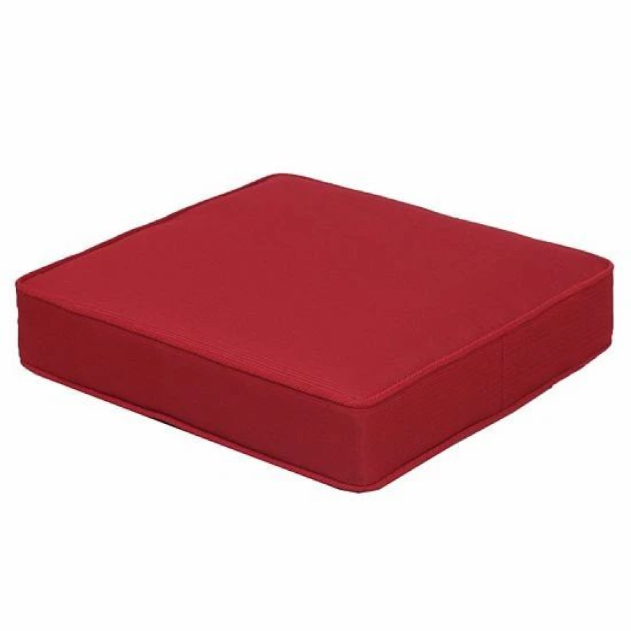 Home Decor * | Sonoma Goods For Life Presidio Indoor/Outdoor Reversible Ottoman Cushion Red