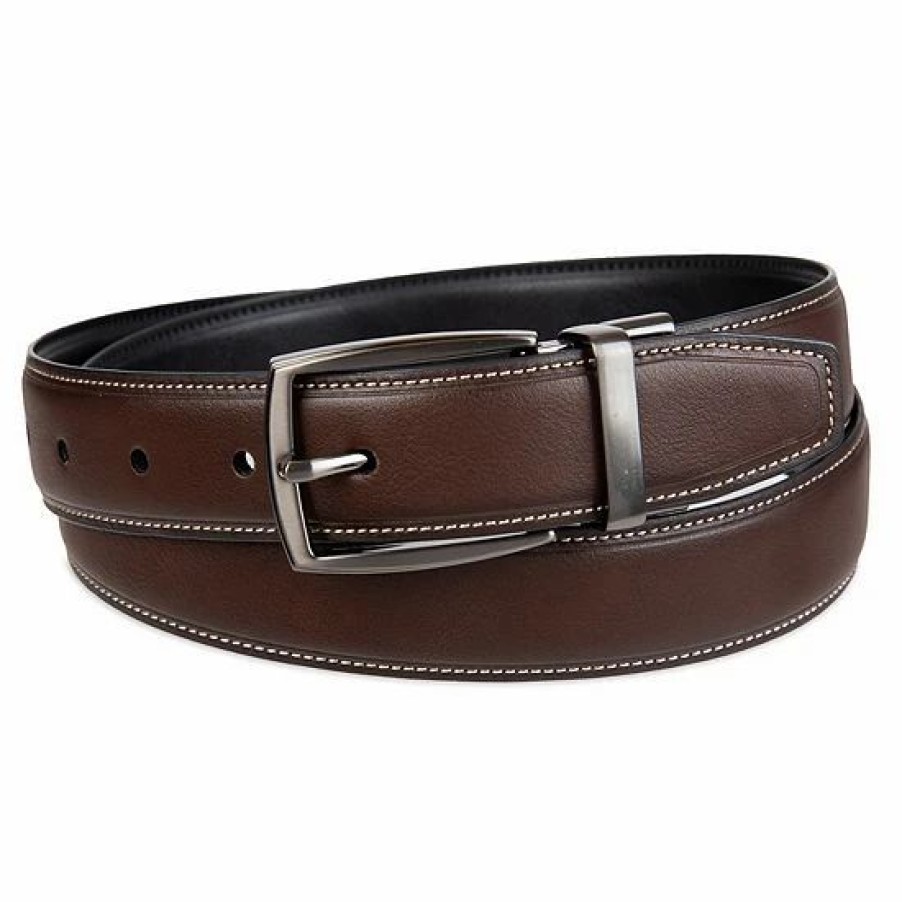 Mens * | Big & Tall Sonoma Goods For Life Comfort Stretch Reversible Black And Dark Brown Belt