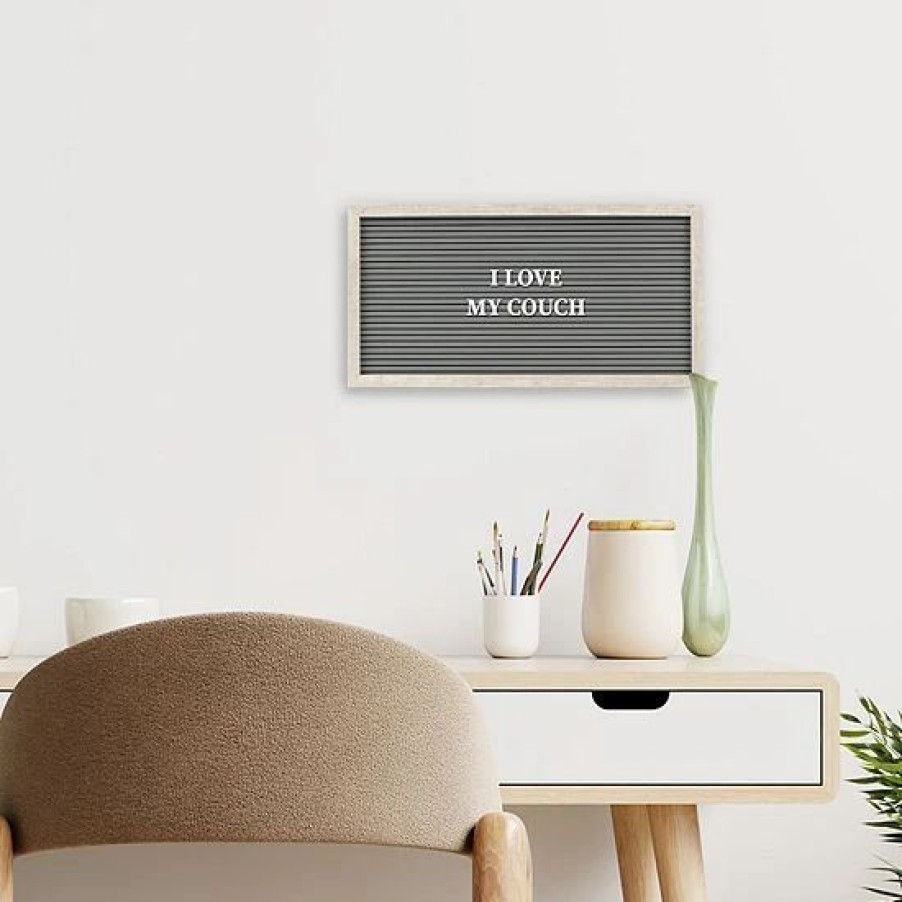 Home Decor * | Sonoma Goods For Life 14 X 7 Letterboard Gray Slats With White Frame