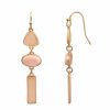 Womens * | Sonoma Goods For Life Gold Tone Rose Quartz Geometric Linear Earrings