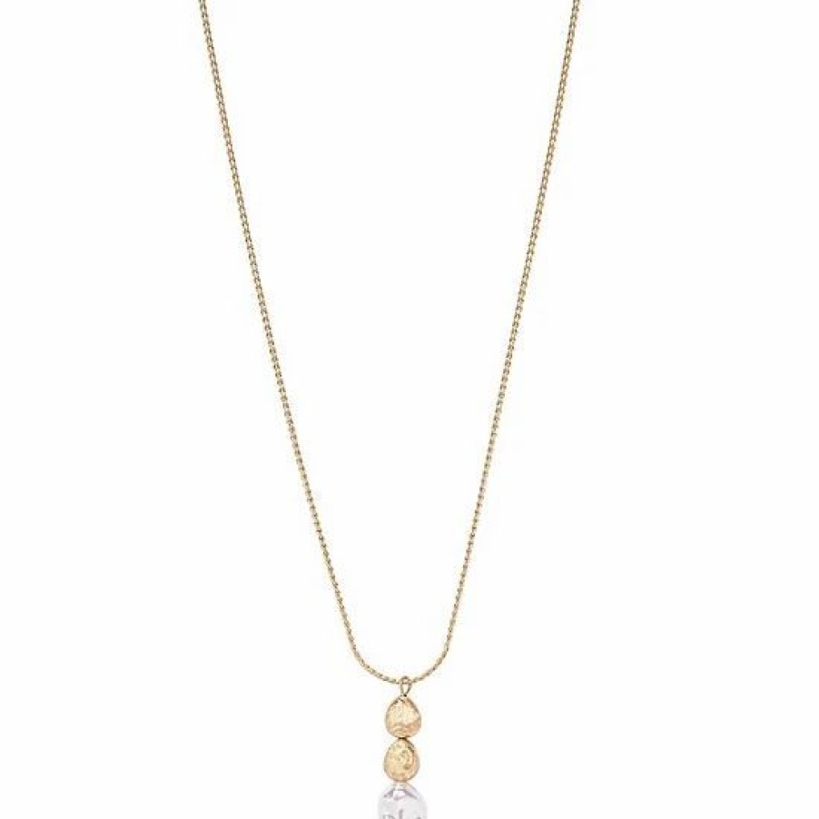 Womens * | Sonoma Goods For Life Chain With Casted Metal & Pearl Drop Pendant Necklace