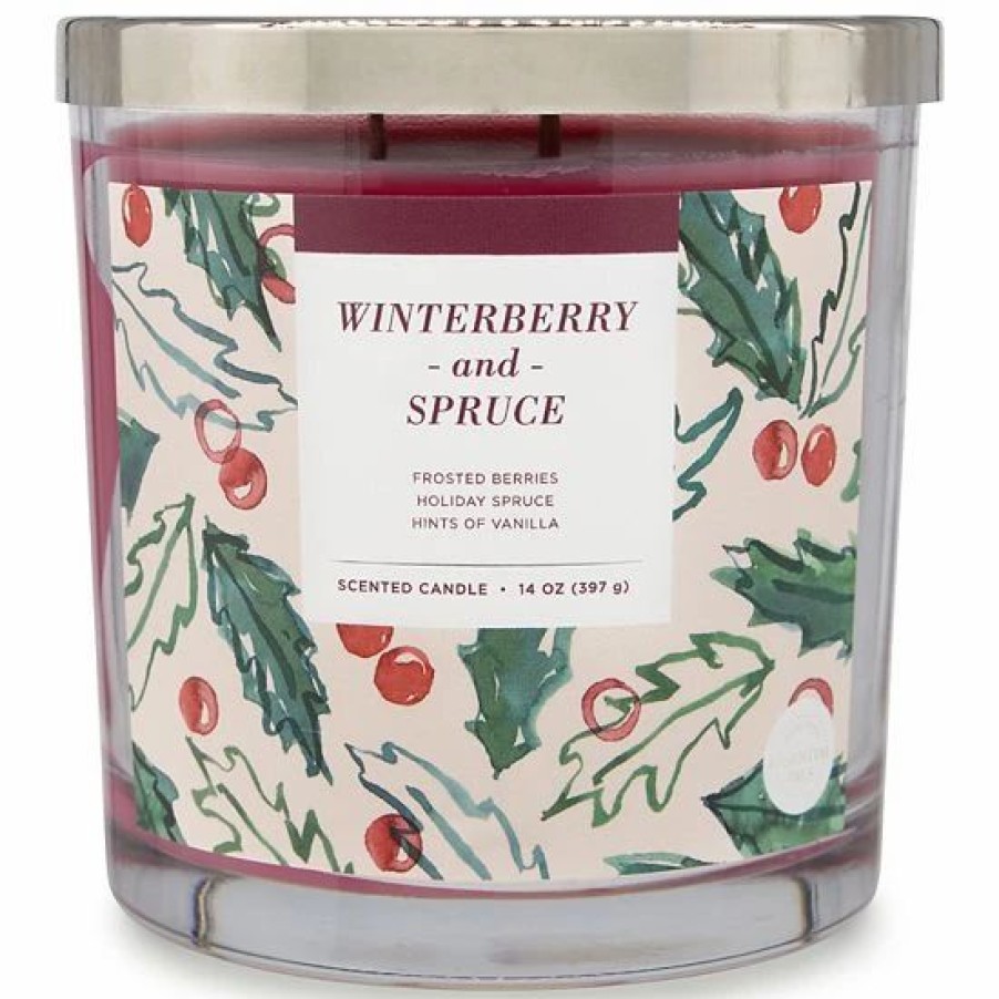 Home Decor * | Sonoma Goods For Life Winter Berry & Spruce 14-Oz. Candle Jar