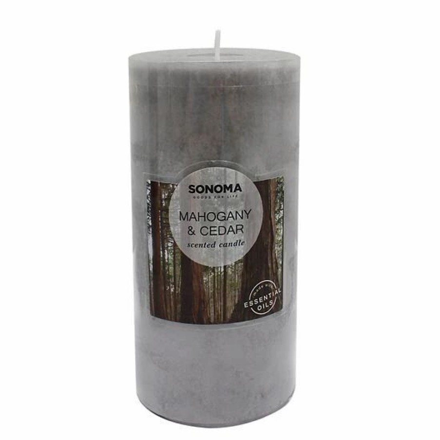 Home Decor * | Sonoma Goods For Life 3 X 6 Mahogany & Cedar Pillar Candle