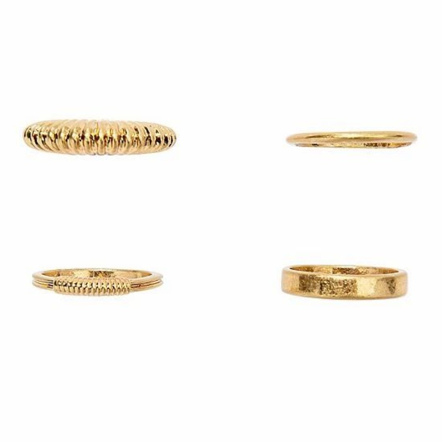 Womens * | Sonoma Goods For Life 4 Pack Radial Texture Ring Set