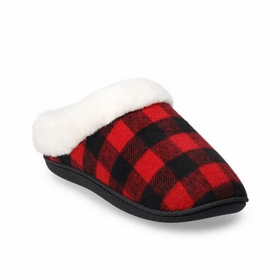 Womens * | Women'S Sonoma Goods For Life Faux Fur Buffalo Plaid Clog Slippers