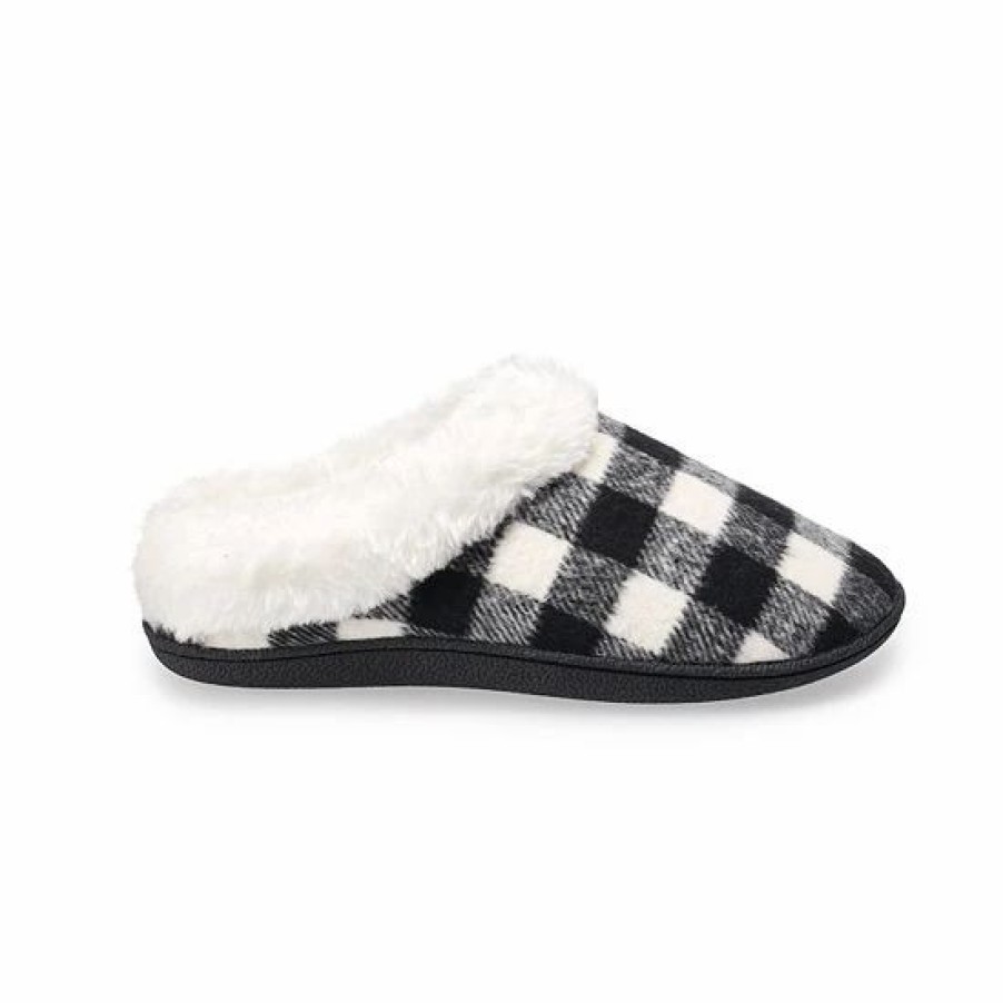 Womens * | Women'S Sonoma Goods For Life Faux Fur Buffalo Plaid Clog Slippers