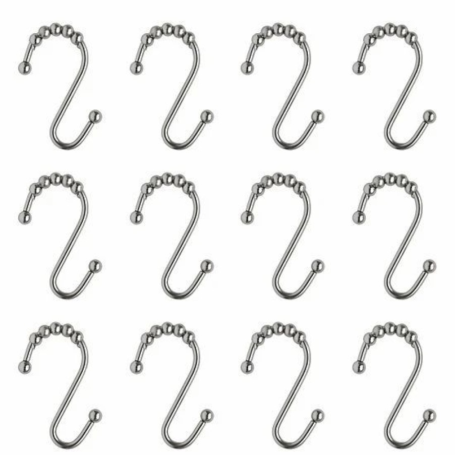 Bed & Bath * | Sonoma Goods For Life Rustproof Stainless Steel S Roller Glide Shower Curtain Hooks