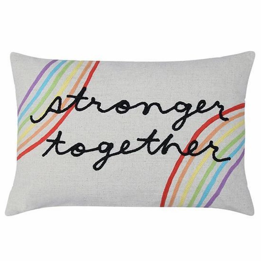 Home Decor * | Sonoma Goods For Life Linen Stronger Together Oblong Throw Pillow