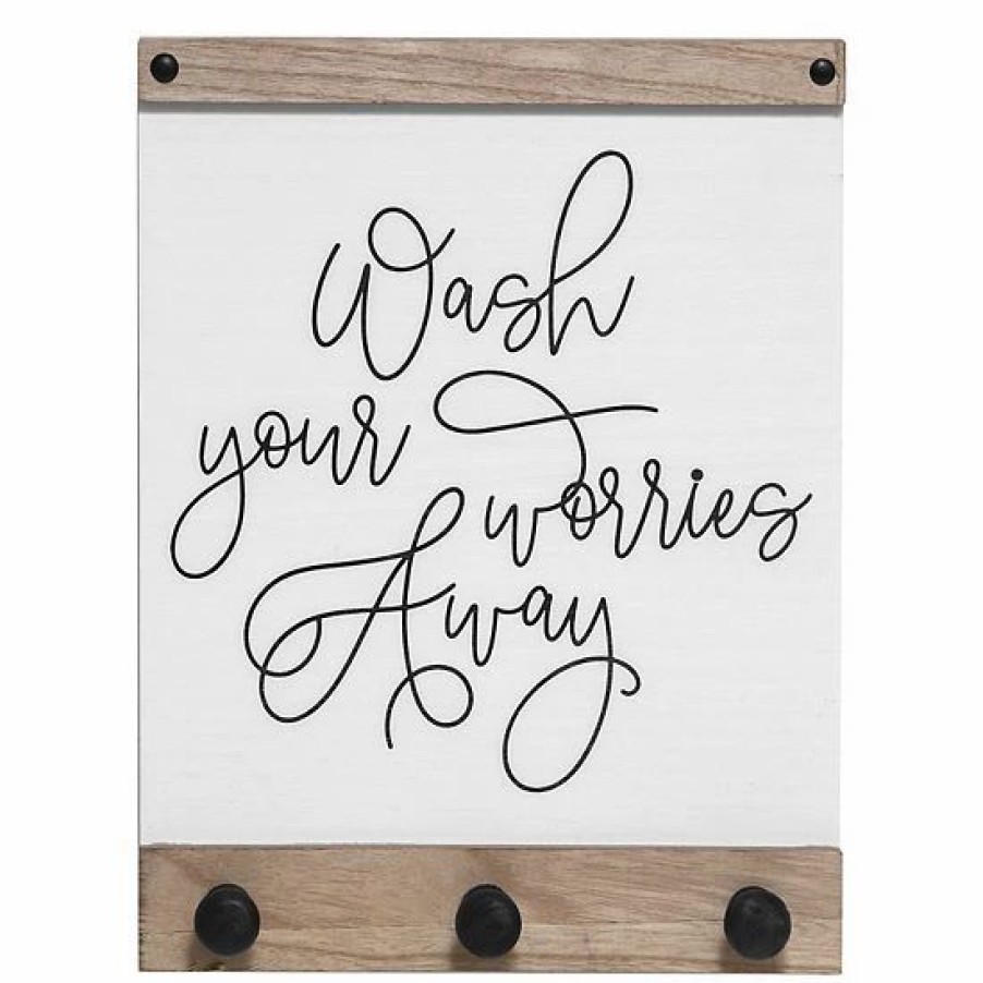 Home Decor * | Sonoma Goods For Life Wash Your Worries Away 3-Hook Laundry Wall Decor