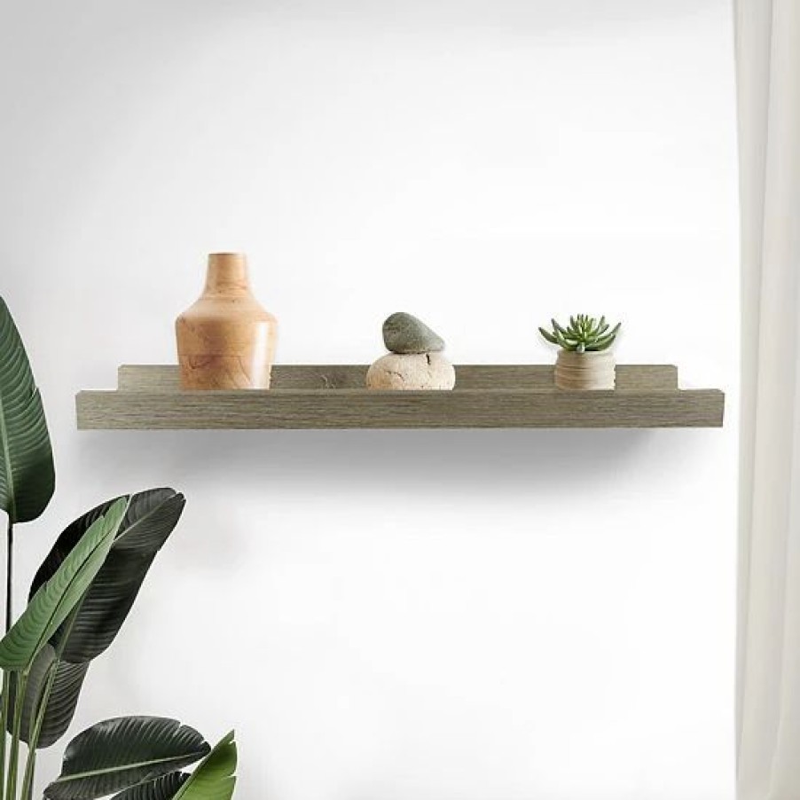 Home Decor * | Sonoma Goods For Life Gray Wash Single Ledge Shelf Wall Decor