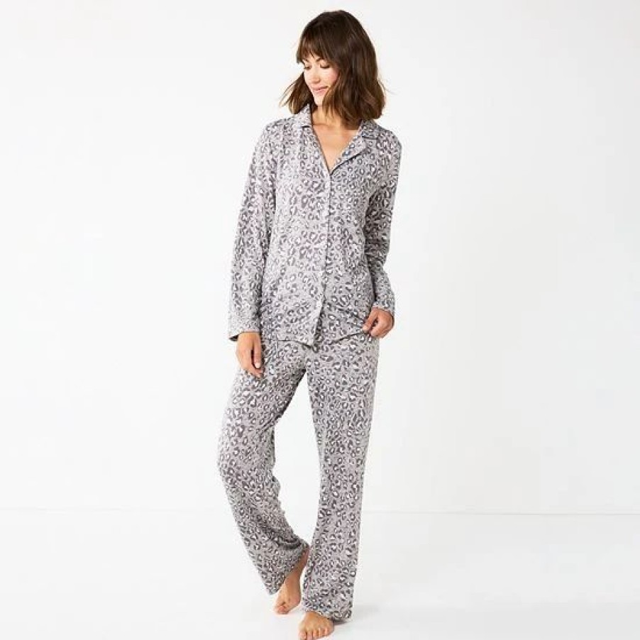 Mens * | Women'S Sonoma Goods For Life Velour Pajama Shirt & Pajama Pants Sleep Set