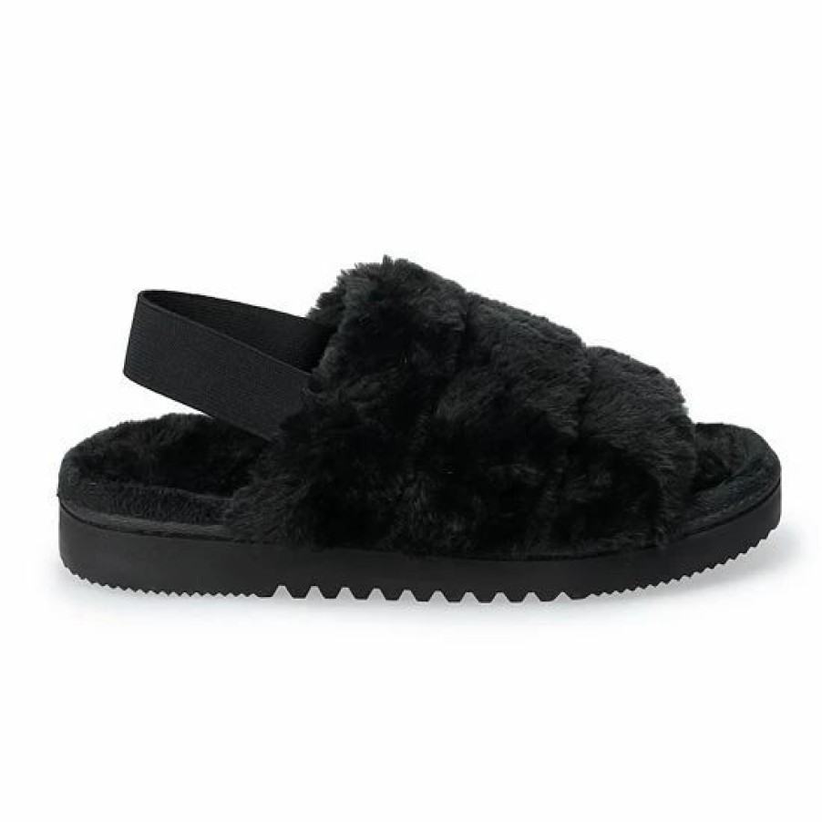 Womens * | Women'S Sonoma Goods For Life Faux Fur Slide Slipper With Backstrap