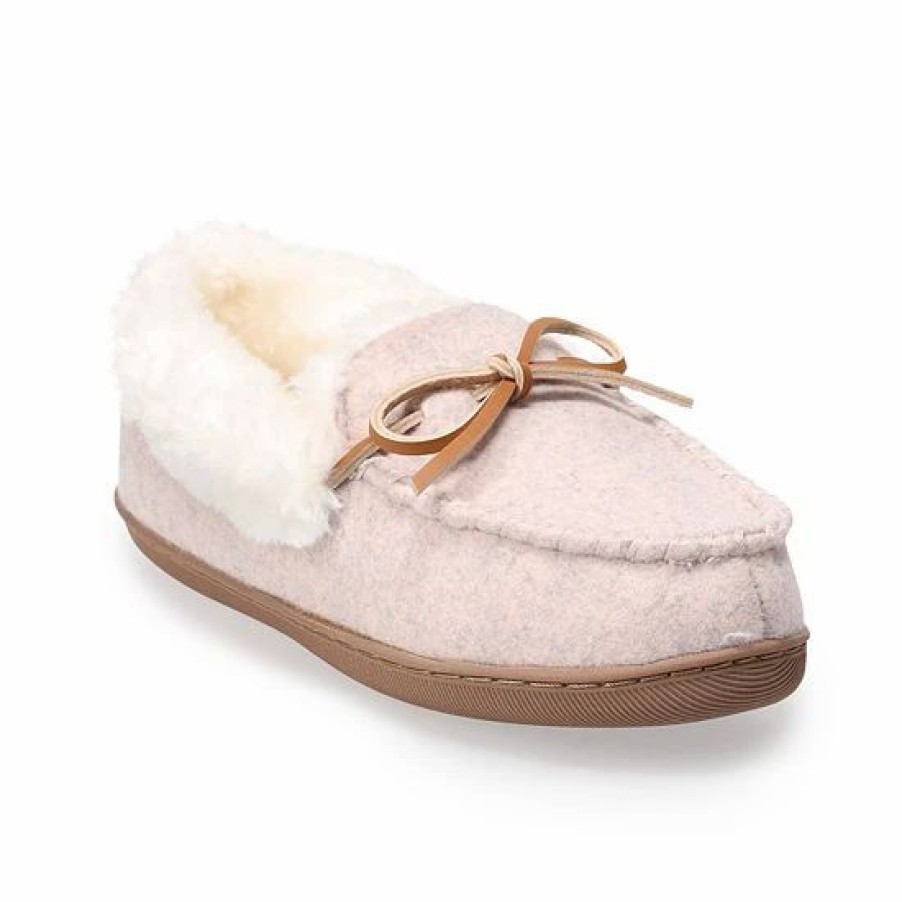 Womens * | Sonoma Goods For Life Women'S Heathered Knit Moccasin Slippers