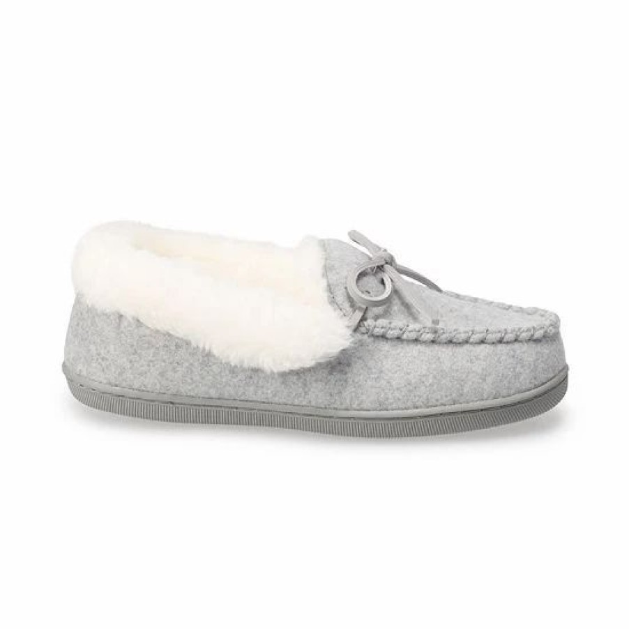 Womens * | Sonoma Goods For Life Women'S Heathered Knit Moccasin Slippers