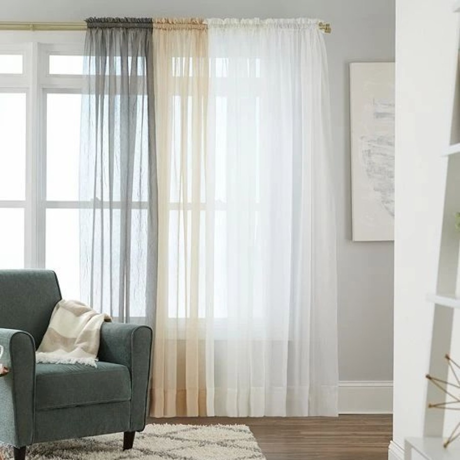 Home Decor * | Sonoma Goods For Life 2-Pack Sheer Crushed Voile Window Curtain