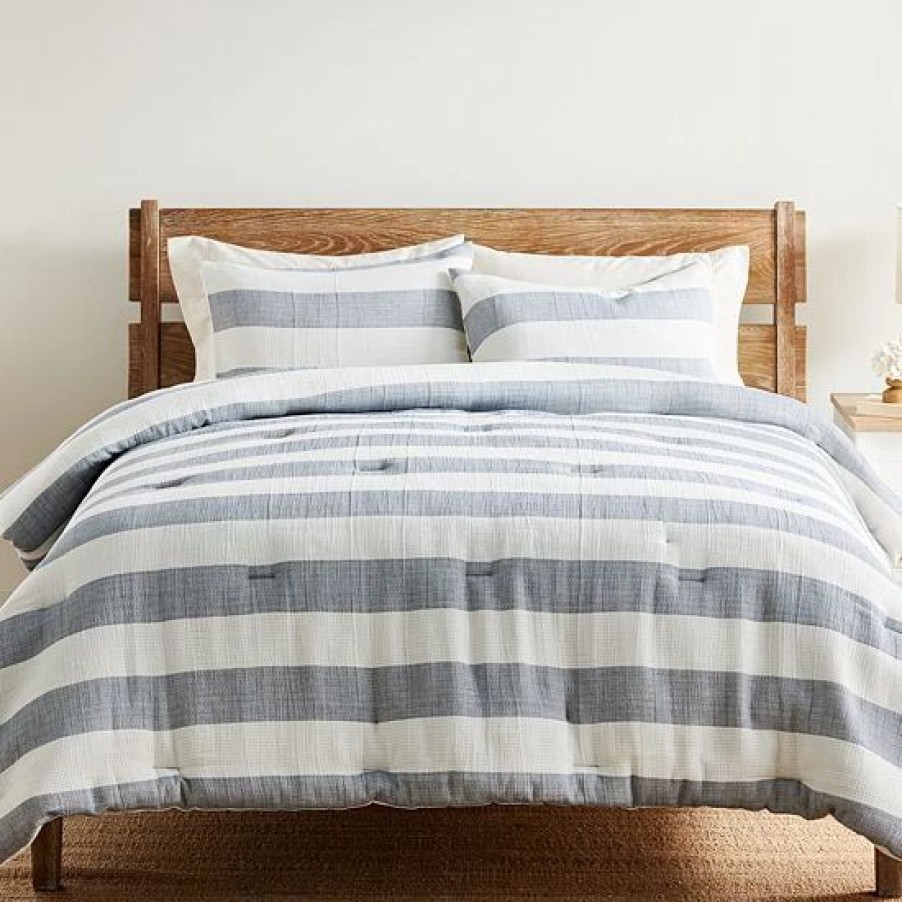 Bed & Bath * | Sonoma Goods For Life Stillwater Gauze Stripe Comforter Set With Shams