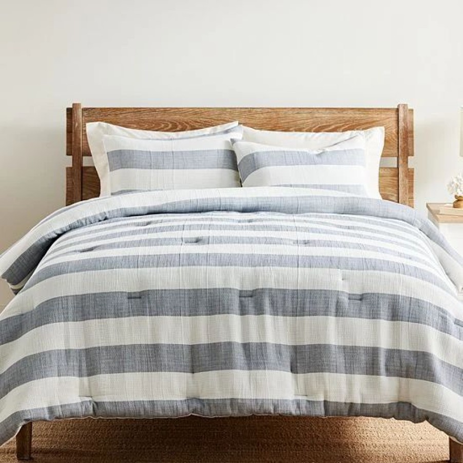 Bed & Bath * | Sonoma Goods For Life Stillwater Gauze Stripe Comforter Set With Shams