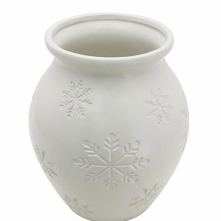 Home Decor * | Sonoma Goods For Life 10 Ceramic Snowflake Vase