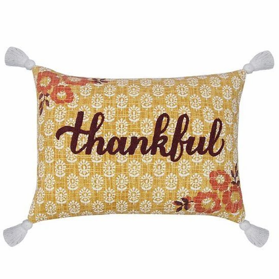 Home Decor * | Sonoma Goods For Life Thankful Embroidered Ultimate Feather Fill Throw Pillow