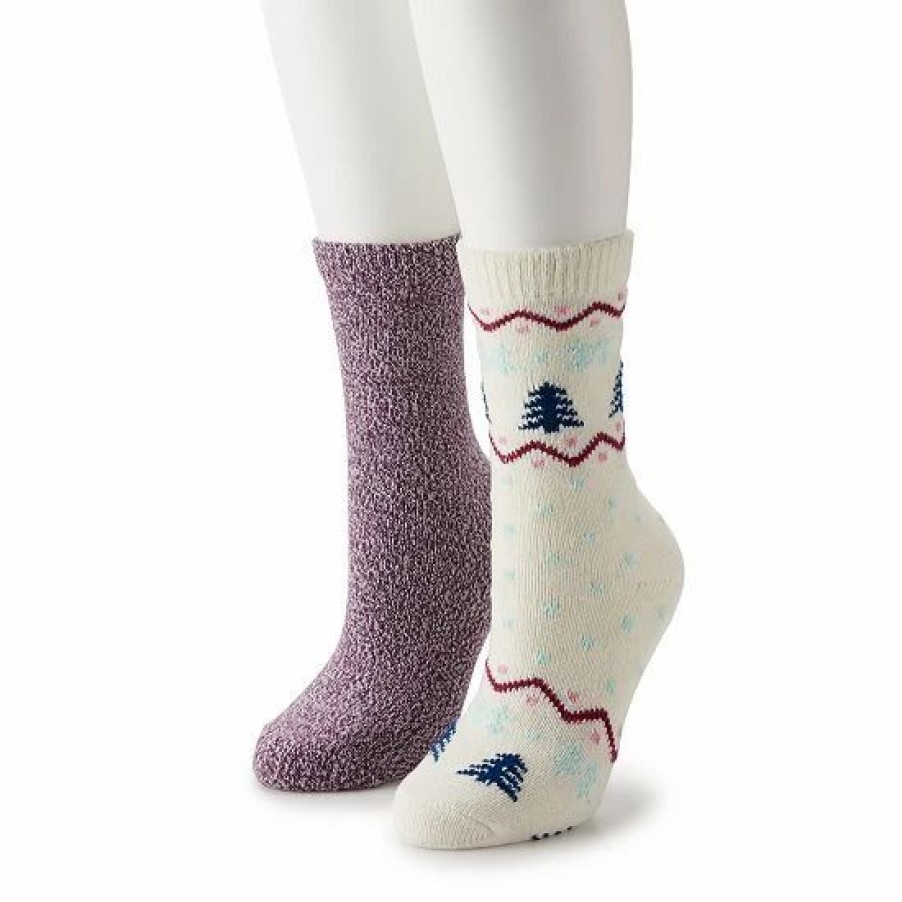 Mens * | Women'S Sonoma Goods For Life Wintry Band Supercozy Crew Socks