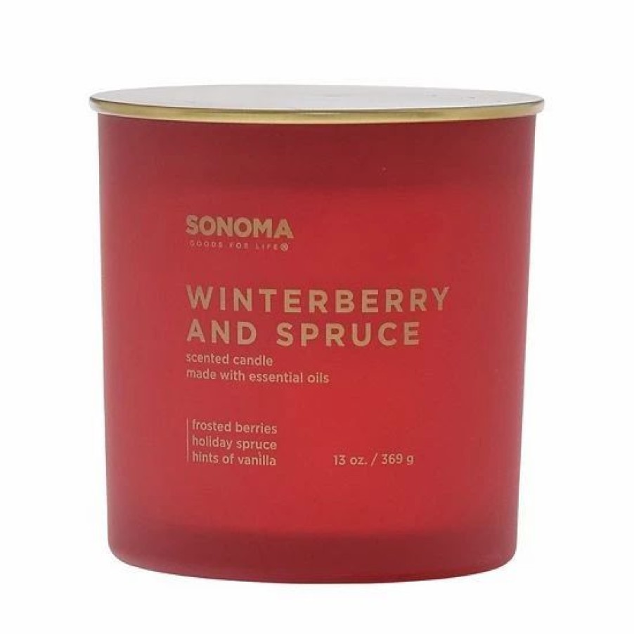 Home Decor * | Sonoma Goods For Life Winterberry And Spruce 13-Oz. Candle Jar