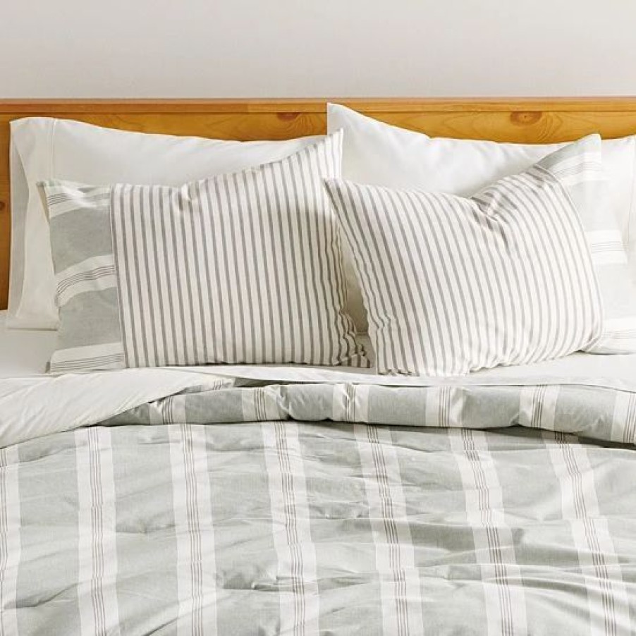 Bed & Bath * | Sonoma Goods For Life Hastings Sage And Gray Stripe Comforter Set With Shams