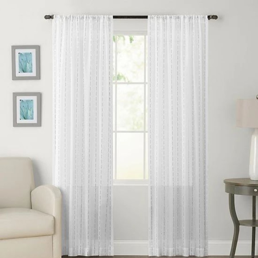 Home Decor * | Sonoma Goods For Life Recycled Polyester Woven Slub Sheer Window Curtain