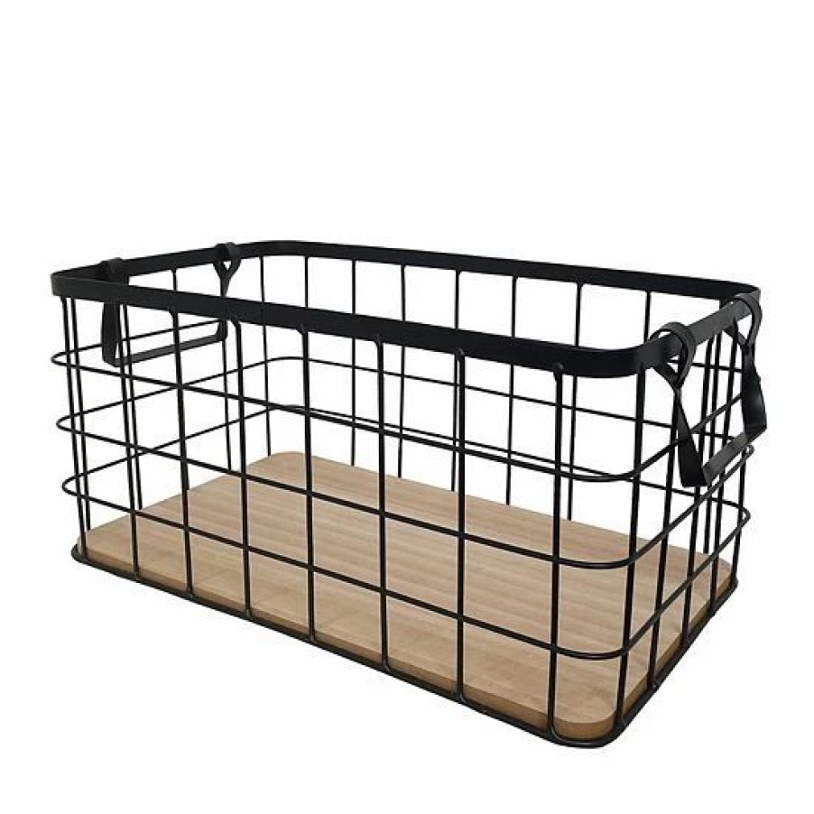 Storage & Cleaning * | Sonoma Goods For Life Wire & Wood Storage Bin