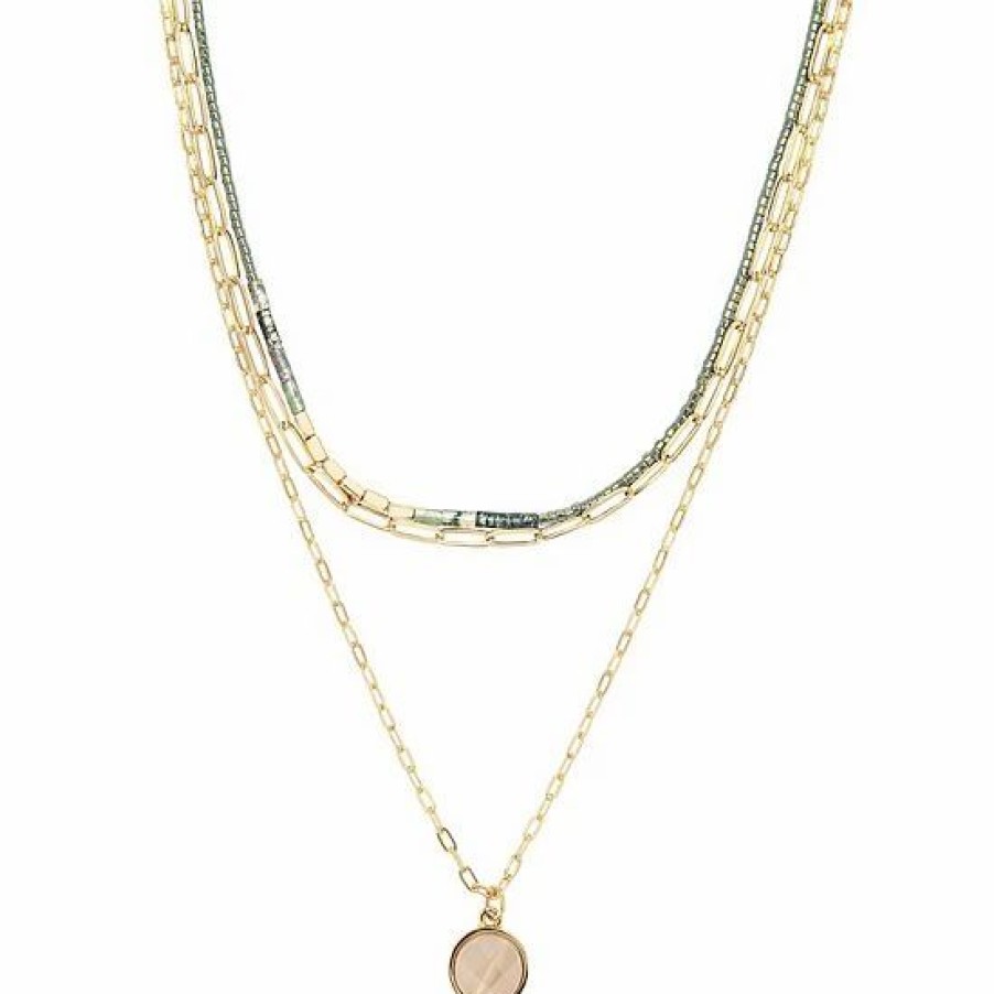 Womens * | Sonoma Goods For Life 3 Row Semi Pendant Necklace