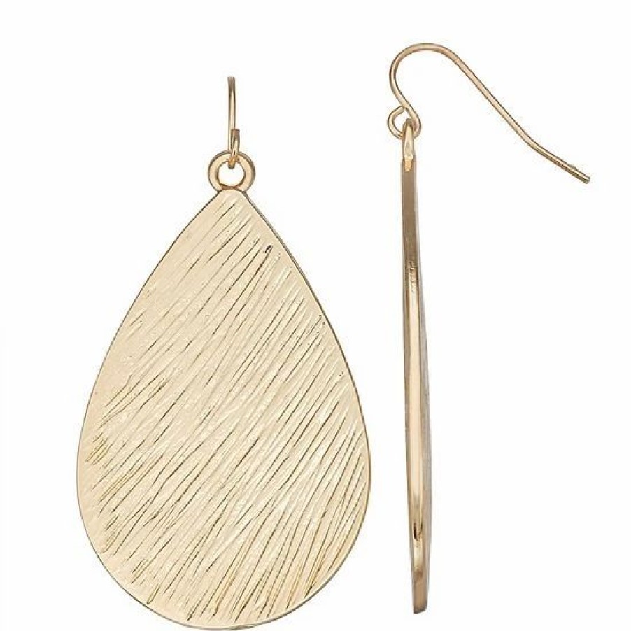 Womens * | Sonoma Goods For Life Textured Teardrop Drop Earrings