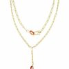 Womens * | Sonoma Goods For Life Gold Tone Red Resin Two-Row Link Necklace