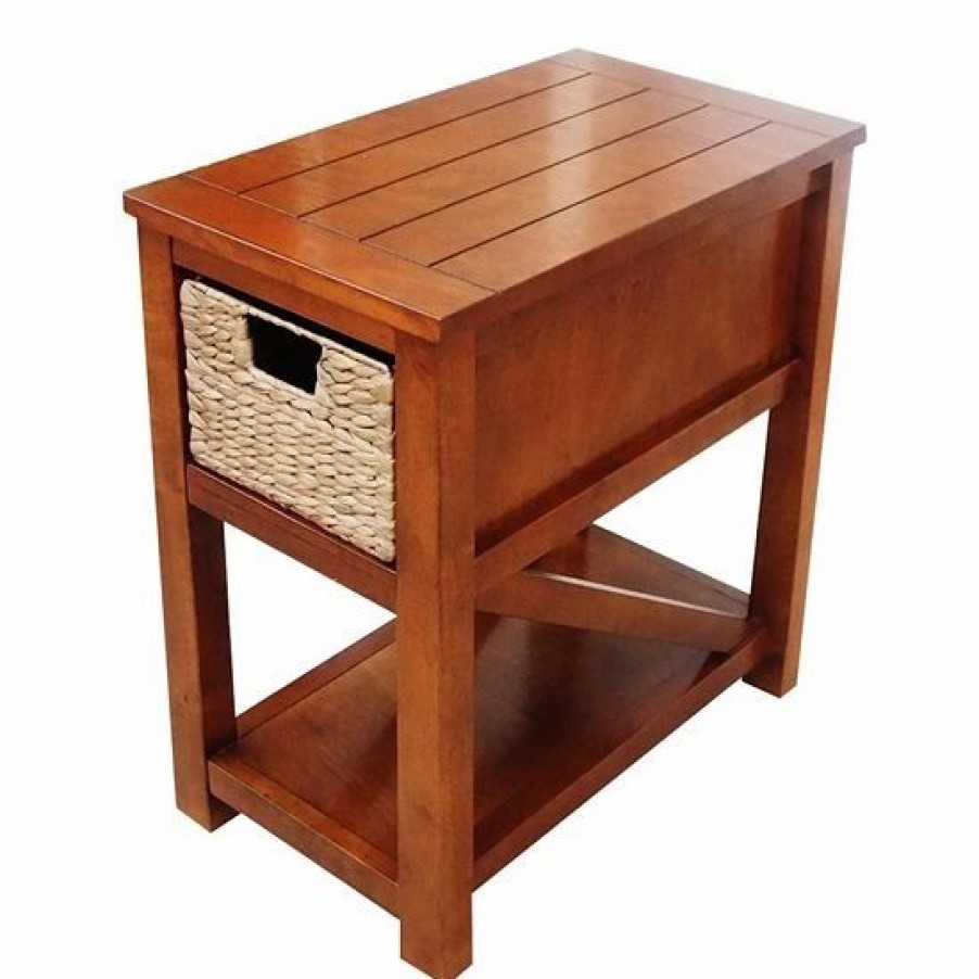 Furniture * | Sonoma Goods For Life Cameron Charging Station End Table Hazelnut