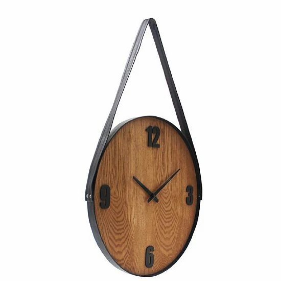 Home Decor * | Sonoma Goods For Life Faux Leather Strap Wall Clock