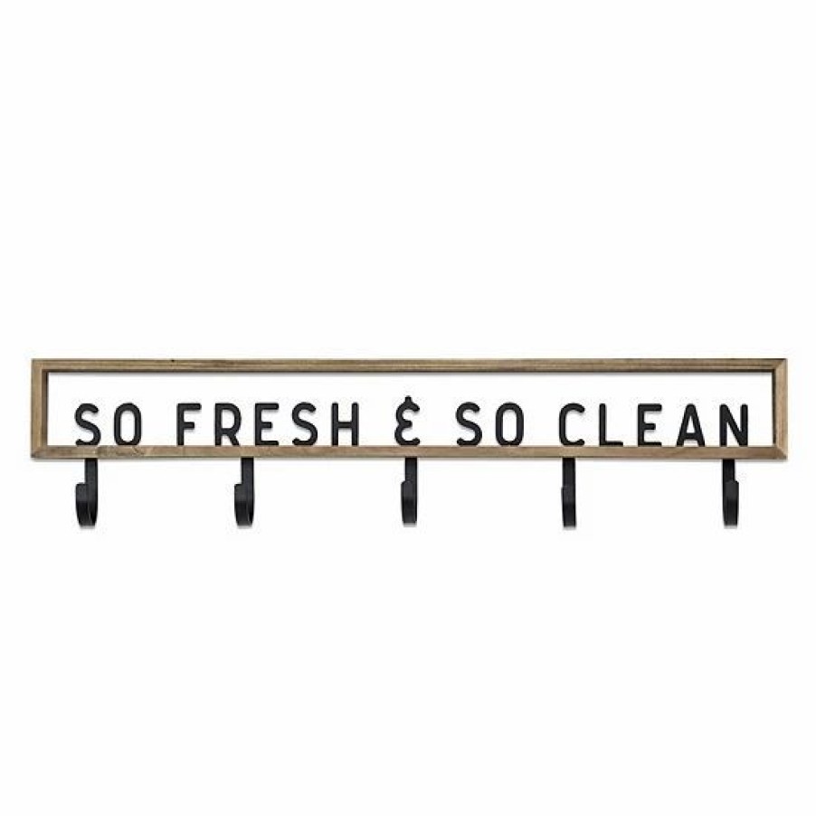 Home Decor * | Sonoma Goods For Life So Fresh & So Clean 5-Hook Wall Decor