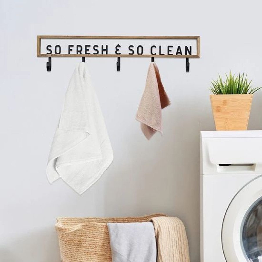 Home Decor * | Sonoma Goods For Life So Fresh & So Clean 5-Hook Wall Decor