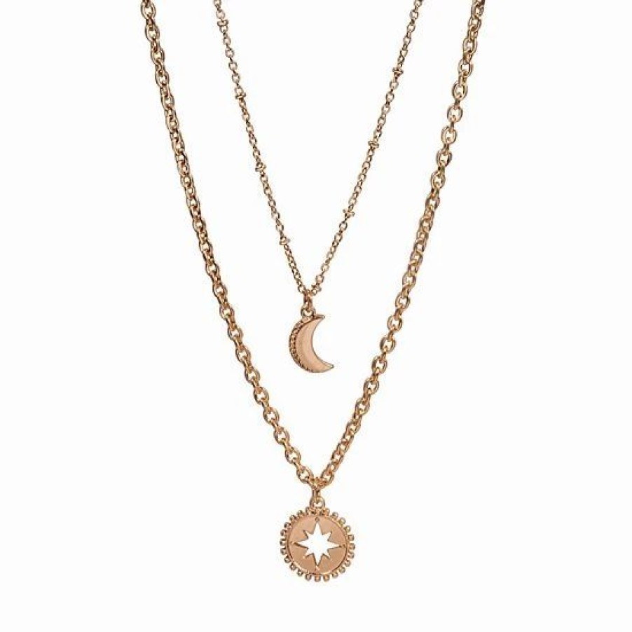 Womens * | Sonoma Goods For Life Starburst Moon 2 Row Nickel Free Necklace