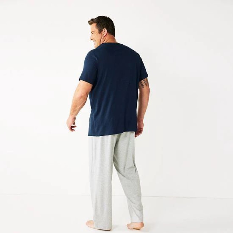 Mens * | Big & Tall Sonoma Goods For Life Crewneck Tee & Sleep Pants Set