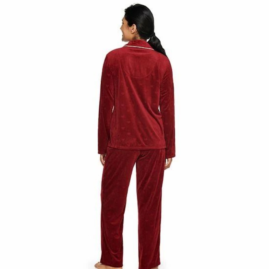 Mens * | Women'S Sonoma Goods For Life Velour Long Sleeve Pajama Shirt & Pajama Pants Sleep Set