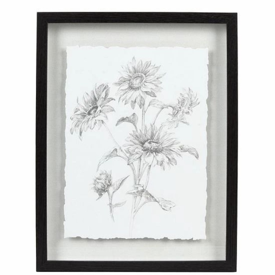 Home Decor * | Sonoma Goods For Life Shadowbox Drawn Sunflowers