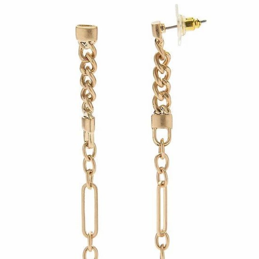 Womens * | Sonoma Goods For Life Asymmetrical Chain Linear Drop Earrings