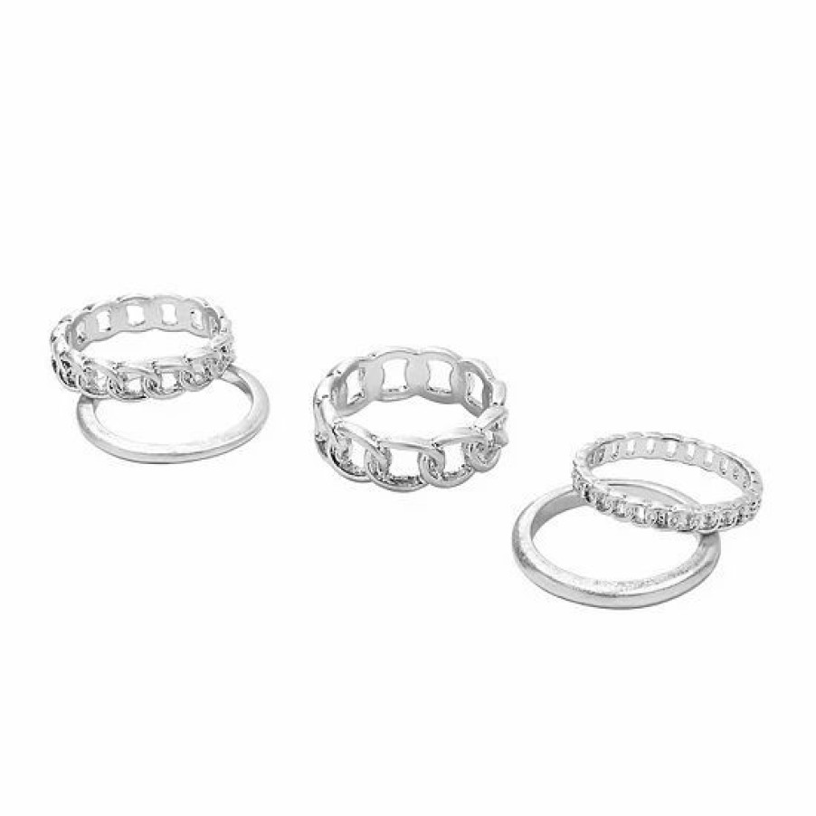 Womens * | Sonoma Goods For Life Chain And Plain Band Ring Set