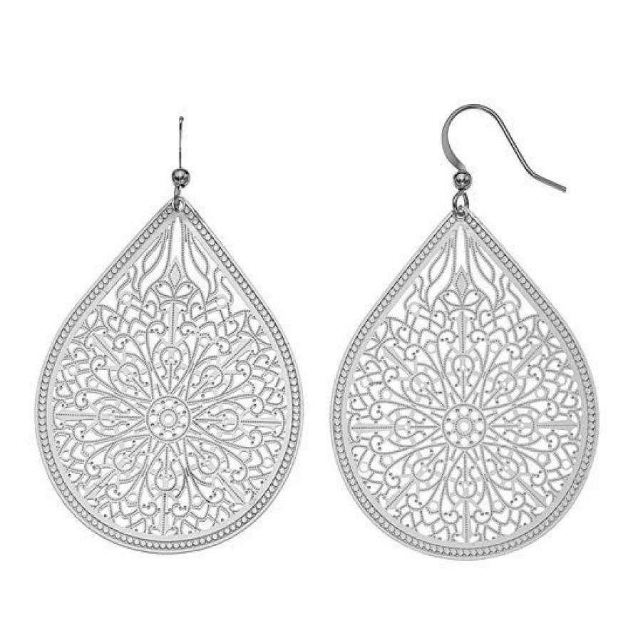 Womens * | Sonoma Goods For Life Filigree Teardrop Earrings